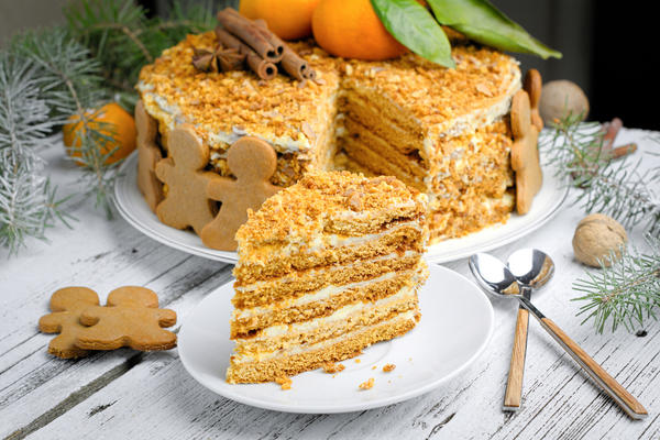 5 вкуснейших тортов для праздничного чаепития десерты,новогодние блюда,рецепты,сладкая выпечка,торты