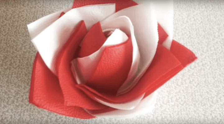 Роза из салфеток за 30 секунд с помощью обычной банки рукоделие,своими руками,сделай сам
