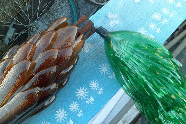 Пластиковая пальма из бутылок, как делается