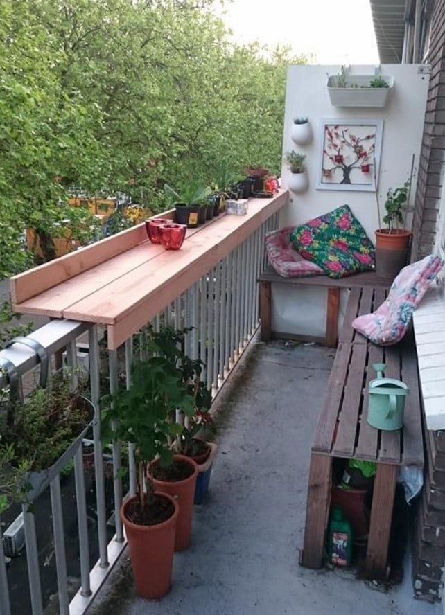 22 удивительных варианта столиков для маленьких балконов интерьер,переделки,рукоделие,своими руками,сделай сам