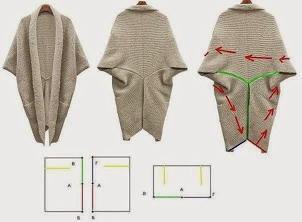 Накидка -пончо. Подборка идей, выкройки