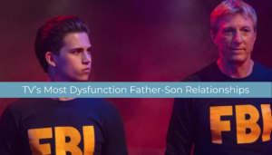 Lead photo banner for TV's most complicated father-son relationships featuring father and son duo from Cobra Kai