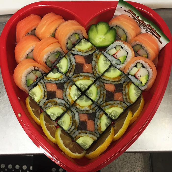 мозаика из суши как произведение искусства 