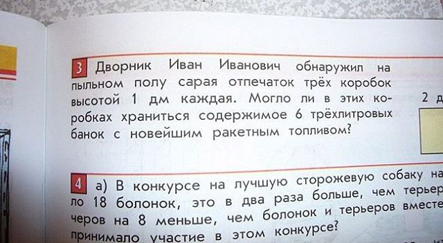 Задача о непростой судьбе простого российского дворника бред, задачи, прикол, учебник, школа