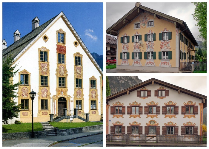 Более двух столетий фрески украшают дома альпийской деревни Обераммергау (Германия).