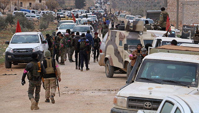 Турецкие военные в районе города Эль-Баб в Сирии