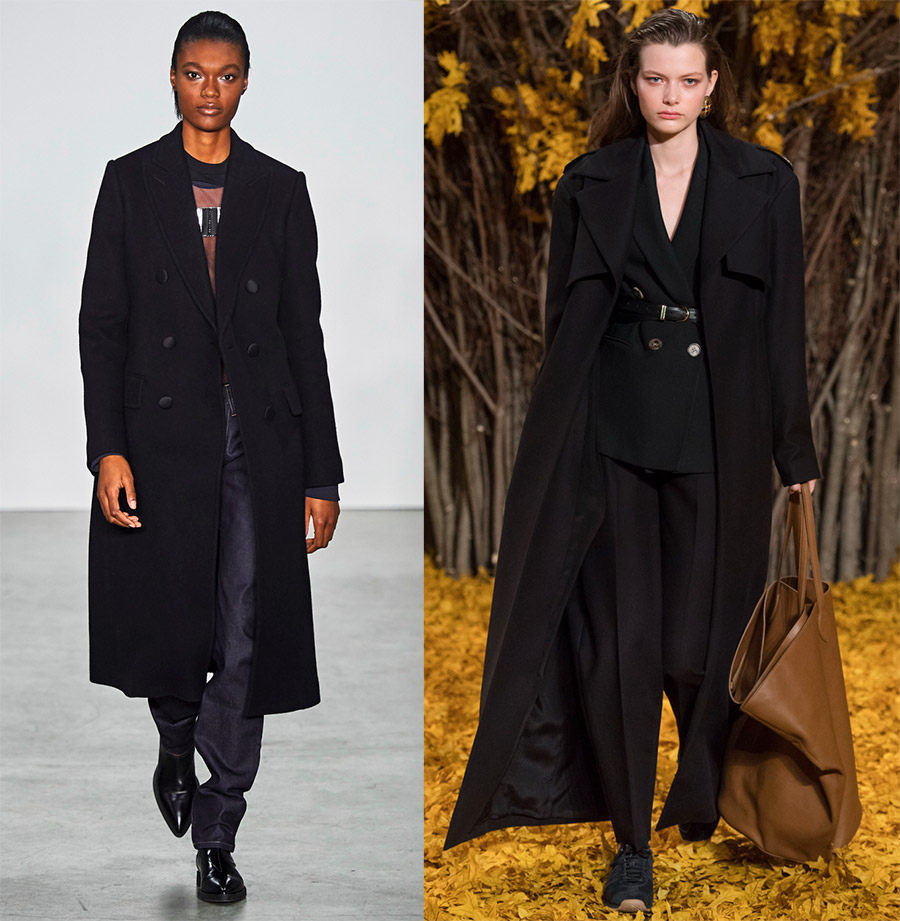 Черные женские пальто на осень и зиму мода и красота,модные образы,модные тенденции,одежда и аксессуары