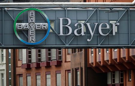A bridge is decorated with the logo of a Bayer AG, a German pharmaceutical and chemical maker in Wuppertal, Germany August 9, 2019. REUTERS/Wolfgang Rattay Ludwig Burger