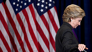 Хиллари Клинтон после выступления в Нью-Йорке. 9 ноября 2016 года