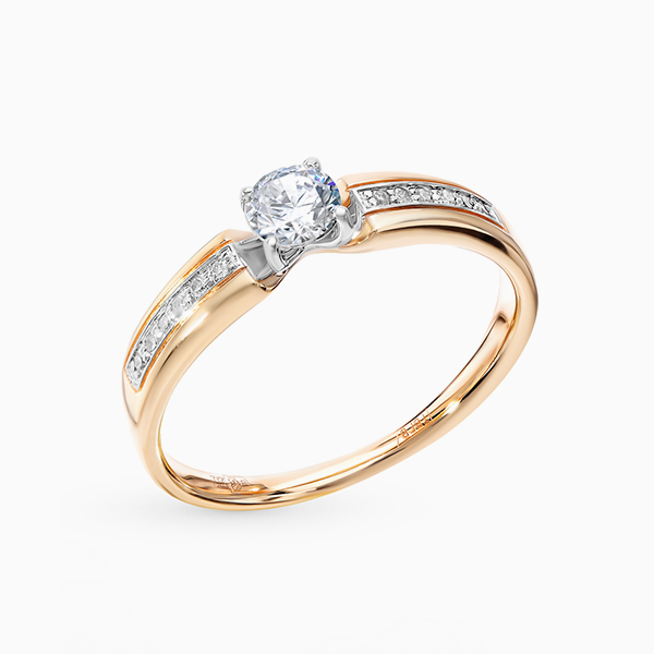 Помолвочное кольцо SL из коллекции «Бриллианты Якутии», розовое золото, бриллианты