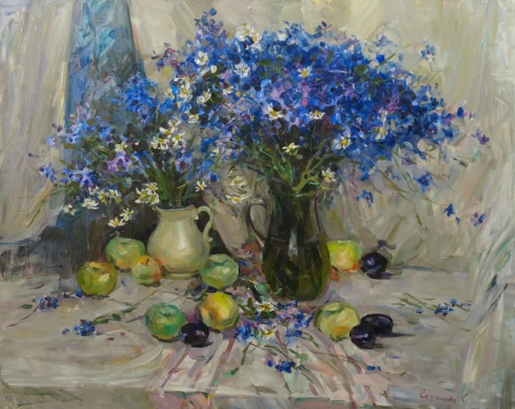 Художник Елена Сальникова. Про Мишкины яблоки 