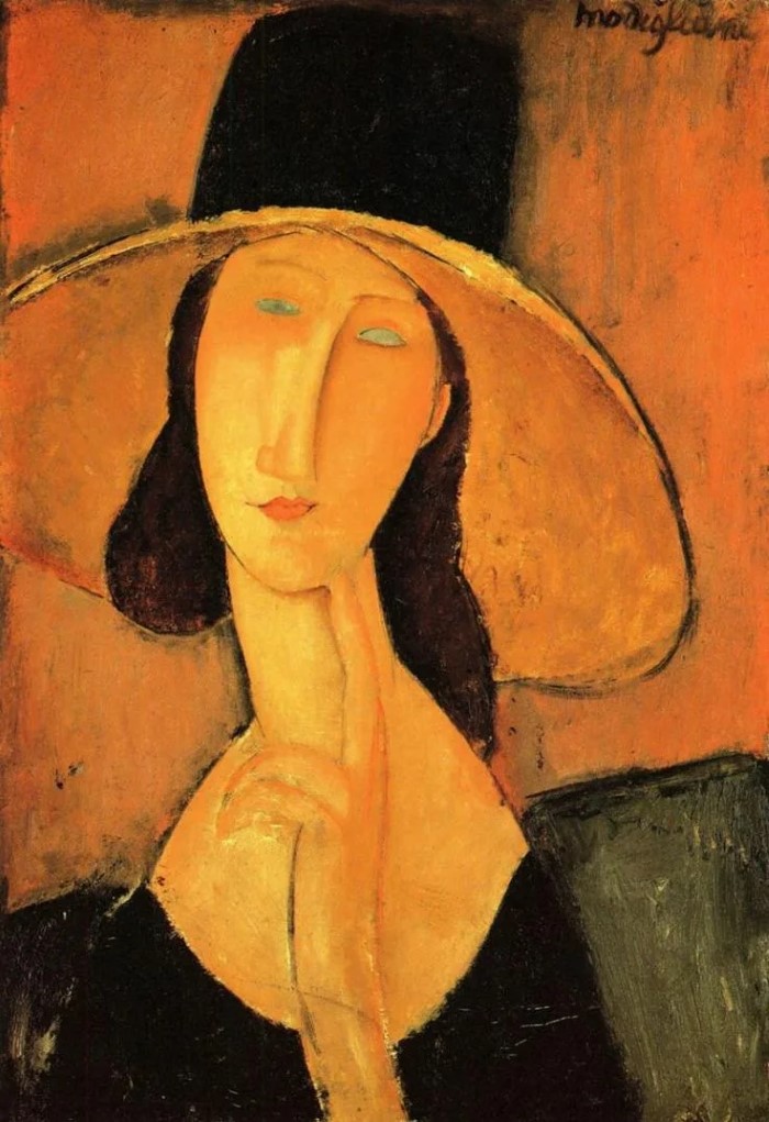 Jeanne Hebuterne in Large Hat. 1918г