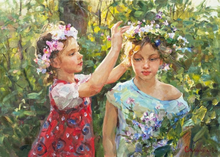 Художник Елена Сальникова. Про Мишкины яблоки 