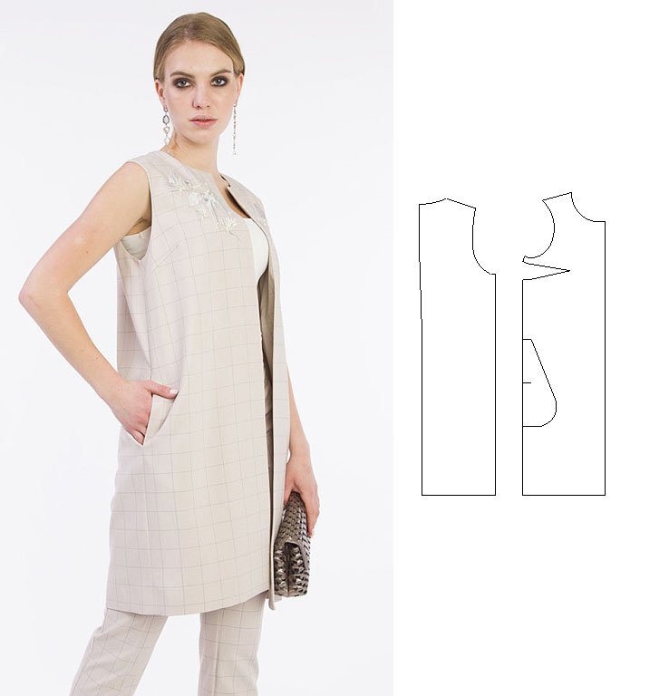 Моделирование удлиненного жилета Моделирование удлиненного жилета женские хобби