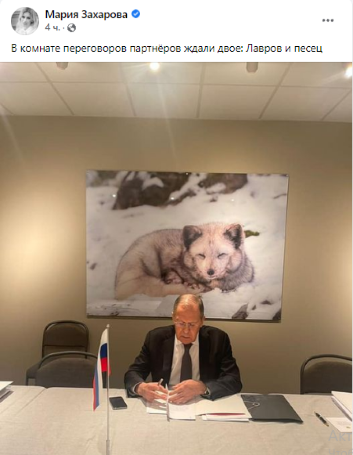 Фото Лаврова под песцом из комнаты переговоров умилило пользователей Facebook Политика