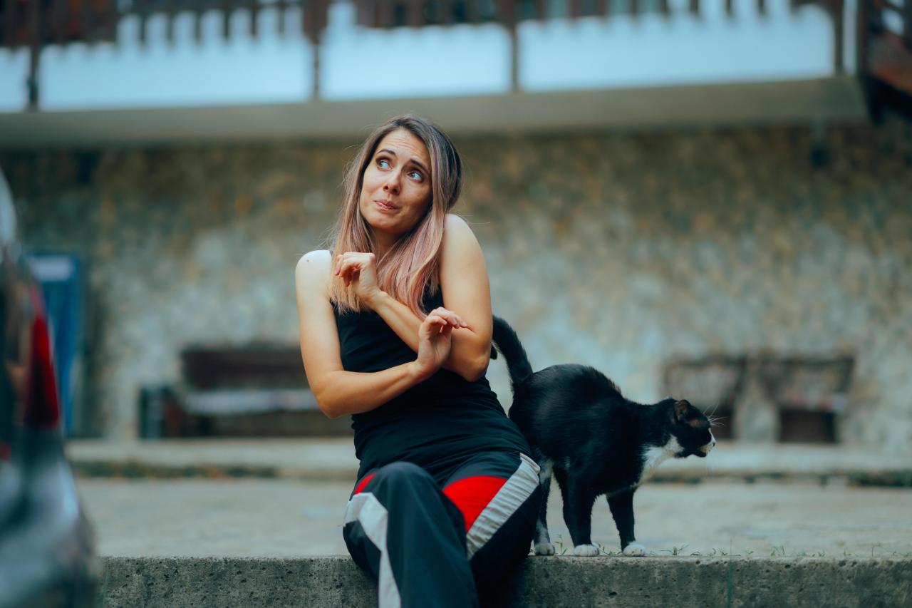 Кошка демонстрирует попу