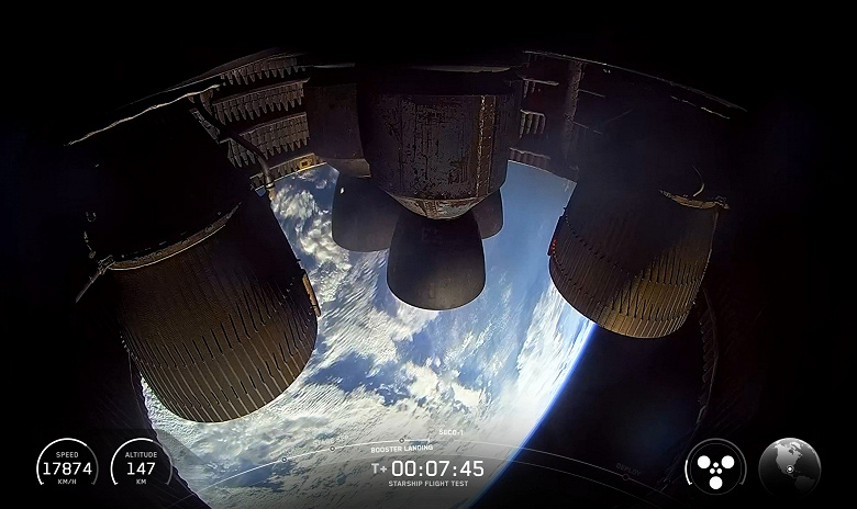 ускоритель Super Heavy взорвался, ракета Starship сгорела в атмосфере