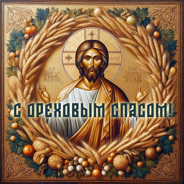 Открытка для православных на Ореховый Спас