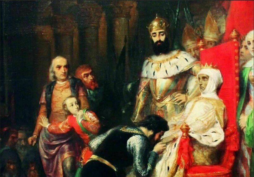 «Коронация Инес де Кастро в 1362 году». Пьер-Шарль Конт