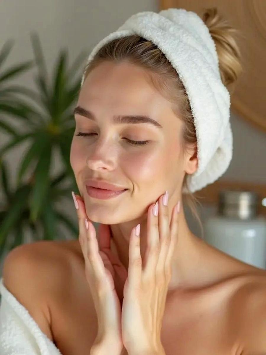 Девушка наносит солнцезащитный крем