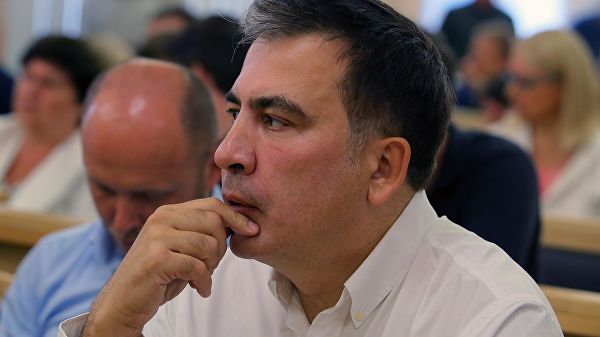 Лидер политической партии Движение новых сил Михаил Саакашвили на заседании Высшего Административного суда Украины. 28 июня 2019