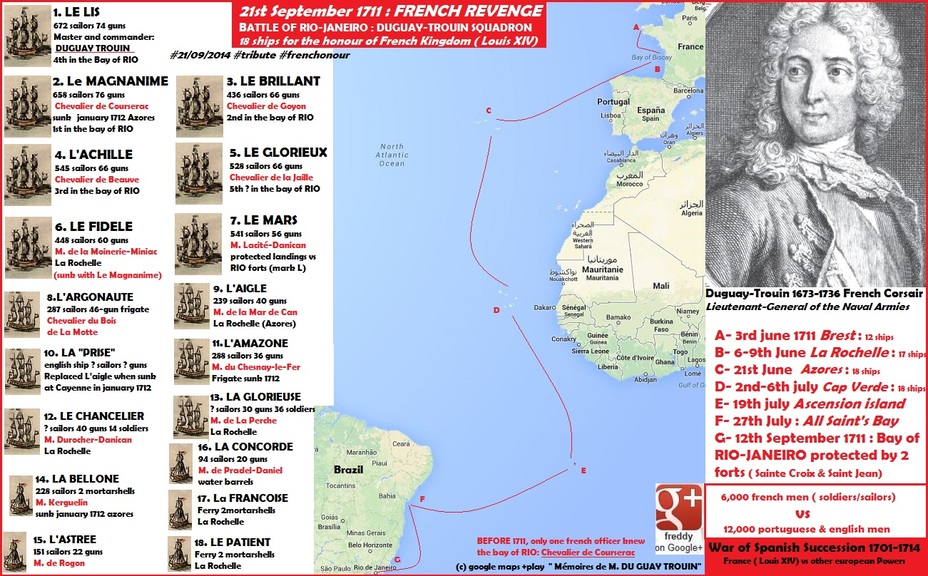 ​Эскадра Дюгэ-Труэна и путь ее следования - Рейд на Рио: корсары идут ва-банк | Военно-исторический портал Warspot.ru