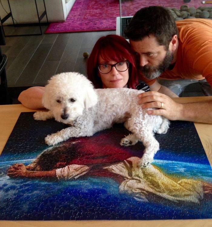 Nick-offerman-megan-mullally-puzzles