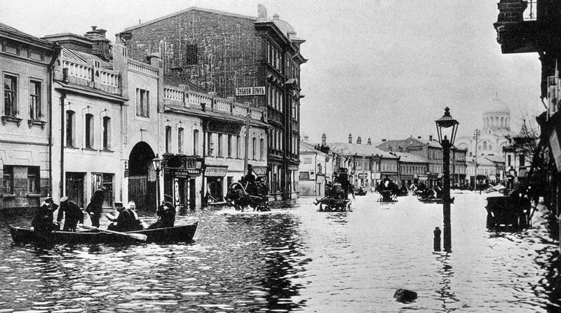 Она утонула: 110 лет с Великого Московского наводнения 1908, Москова, наводнение, фоторепортаж