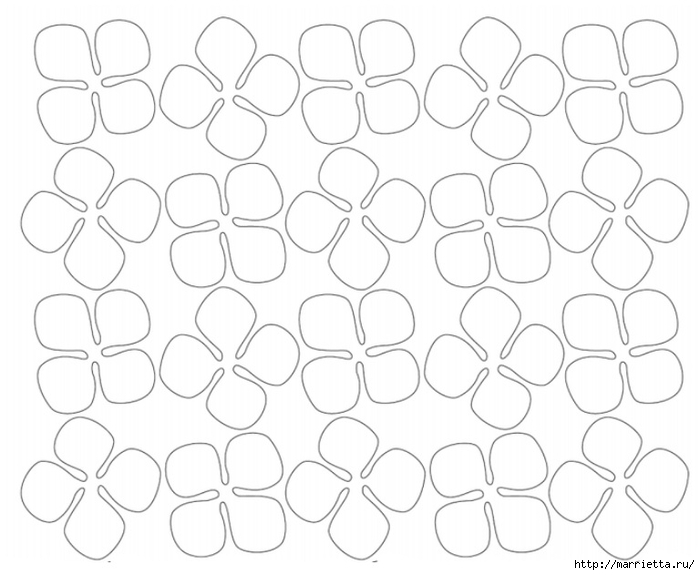 Букет гортензии из бумаги. Шаблоны для распечатки 