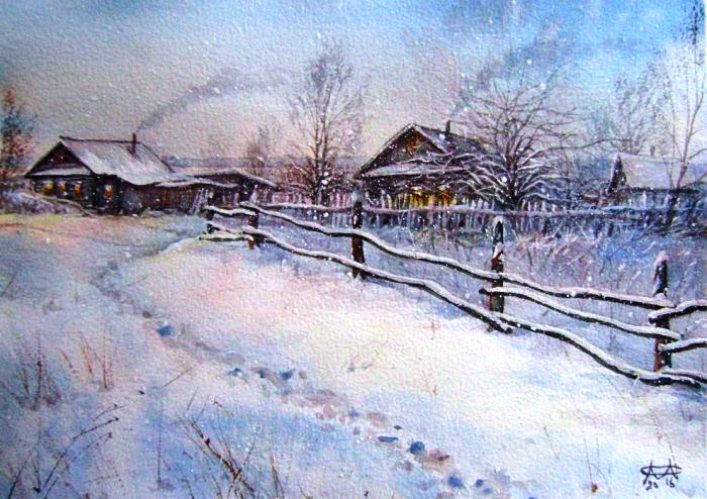 Позаметало стежки-дорожки...Акварельные пейзажи Сергея Морозова