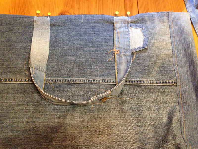 Большая пляжная сумка из старых джинсов своими руками 