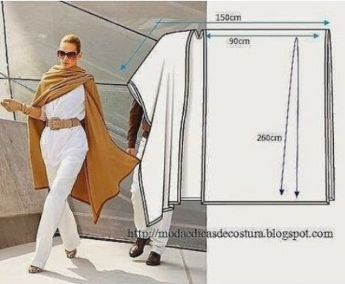 20 стильных пальто и пончо с выкройками: чтобы всегда быть в тренде… выкройка пончо