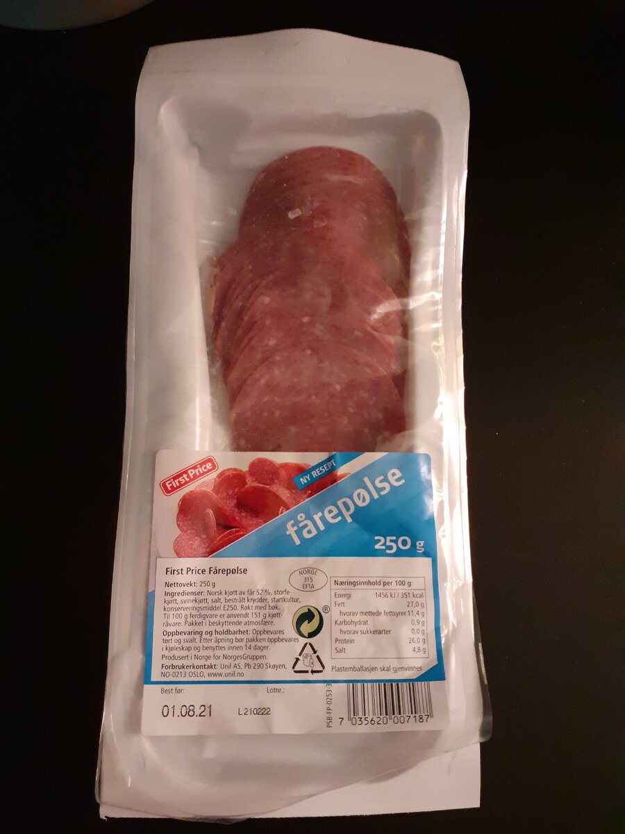 Купила в Норвегии колбасу и решила посмотреть на ее состав. Какой сделала вывод