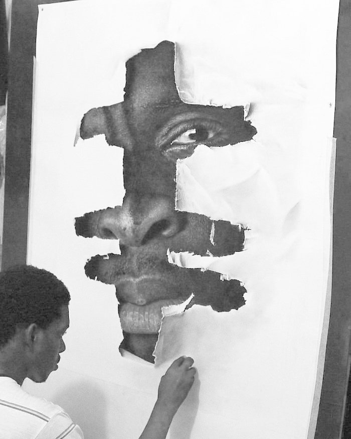 "Солдат", 2016 искусство, карандаш, картина, нигерия, портрет, реализм, художник
