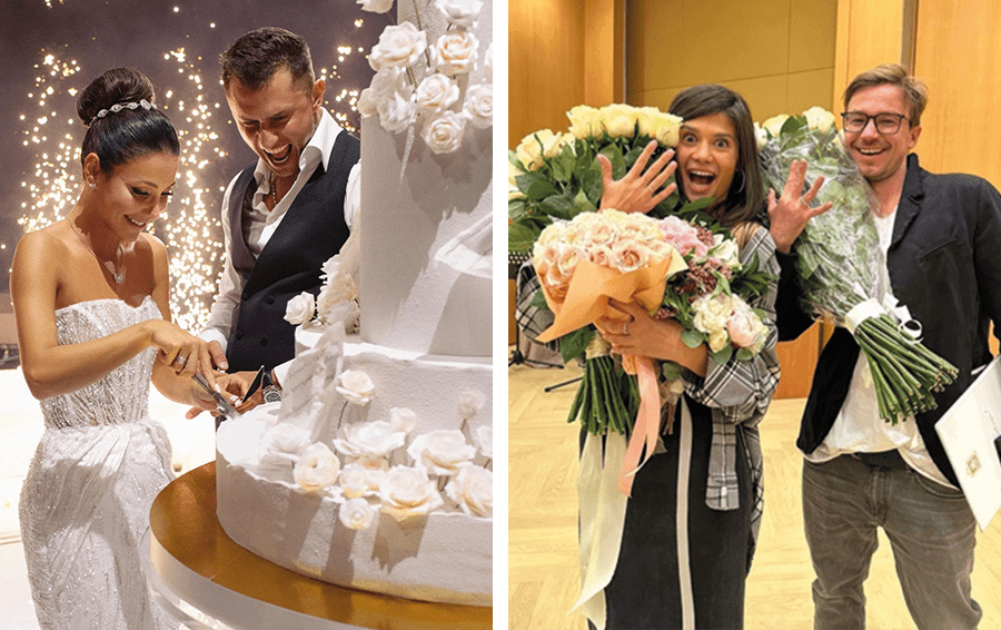 Буквально сияют от счастья: 10 фото звёзд со дня их свадьбы