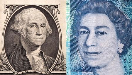 U.S. one dollar and British five pound are seen in this illustration taken May 7, 2021. REUTERS/Dado Ruvic/Illustration