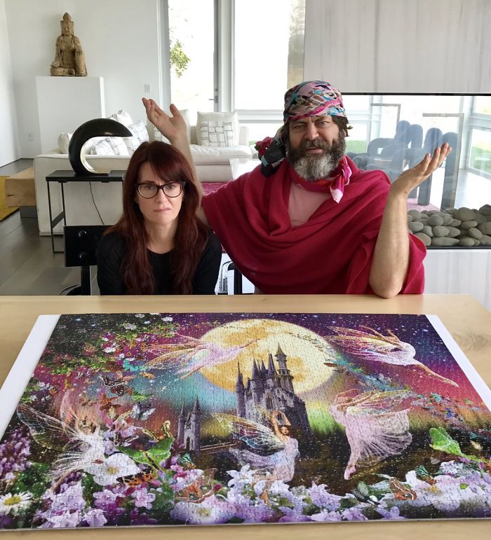 Nick-offerman-megan-mullally-puzzles