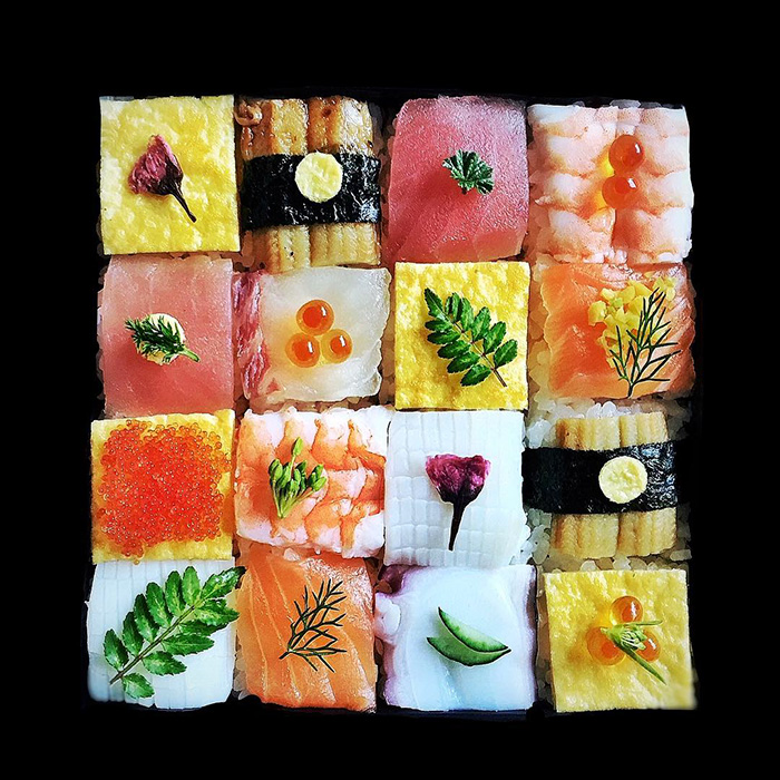 мозаика из суши как произведение искусства