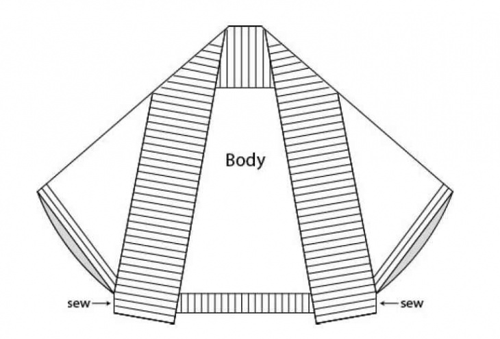Жилет болеро одним полотном схема