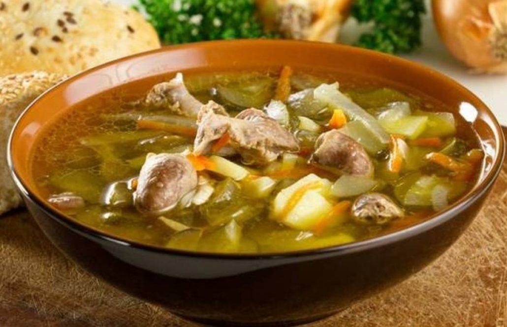 Суп из куриных сердечек в мультиварке