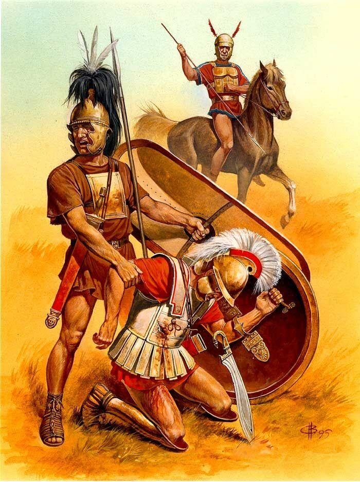 Самниты берут в плен римского солдата. Картина современного художника