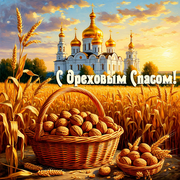 Красивая открытка на Ореховый Спас