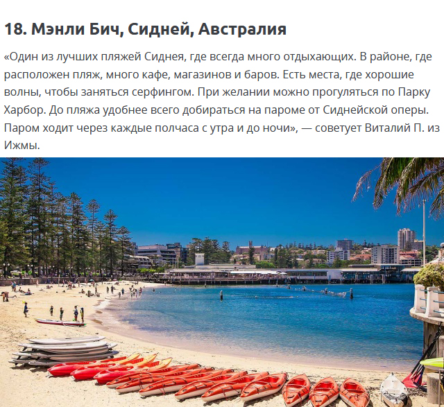 Лучшие пляжи мира по мнению путешественников и туристов  