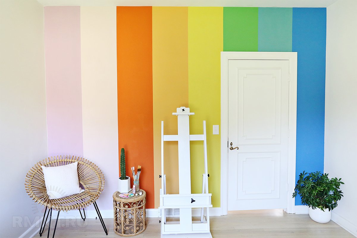 Интересные идеи декора стен краской для дома и дачи,интерьер