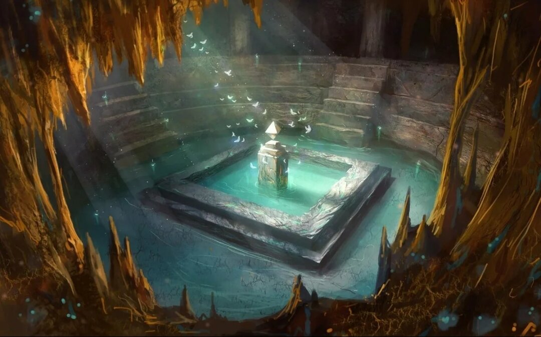 Рукотворное ртутное озеро под древним храмом Майя