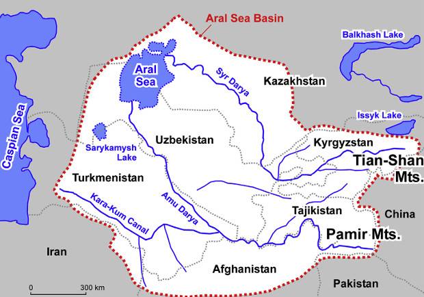 Карта реки амударья и сырдарья