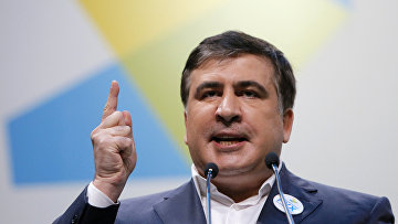 Губернатор Одесской области Михаил Саакашвили выступает на антикоррупционном форуме в Киеве