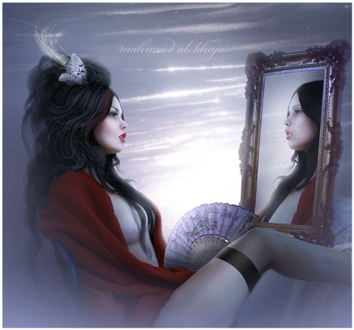 Девушка и зеркало фэнтези