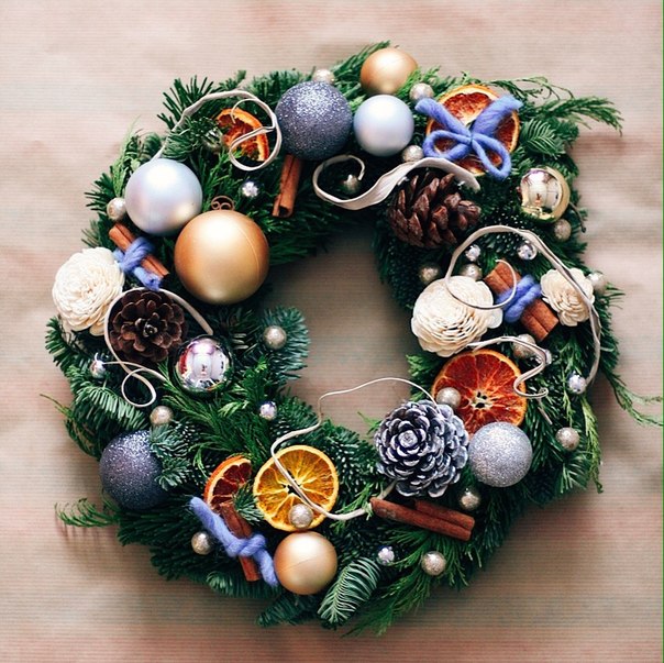 Новогодний венок своими руками - Пошаговый фото мастер класс - Видео уроки