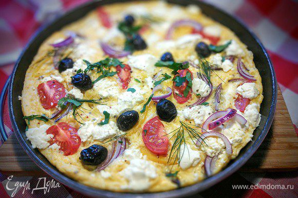 Омлет по мотивам греческого салата  блюда из яиц,кухни мира
